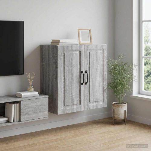 Стенно шкафче 59 x 31 x 60 см Инженерна дървесина Сив Сонома