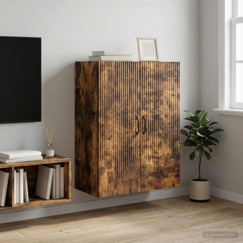 Стенно шкафче 66 x 34,5 x 90 см Инженерна дървесина Опушен дъб