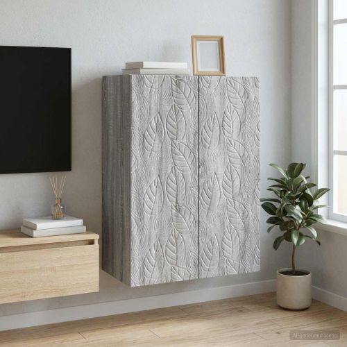 Стенно шкафче 66 x 34,5 x 90 см Инженерна дървесина Сив Сонома