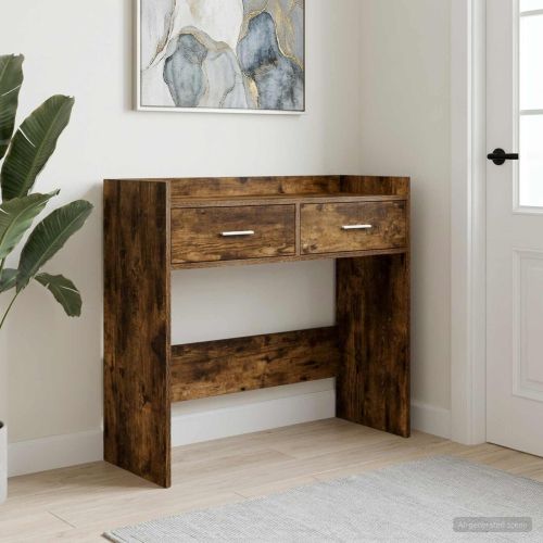 Конзолна маса Опушен дъб 90 x 35 x 80 см Инженерна дървесина
