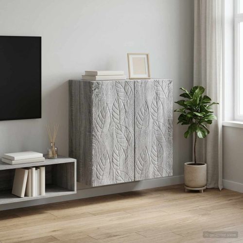 Стенно шкафче 59 x 31 x 60 см Инженерна дървесина Сив Сонома