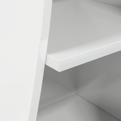 Ъглов шкаф 32x32x102см Инженерна дървесина Лъскаво бяло
