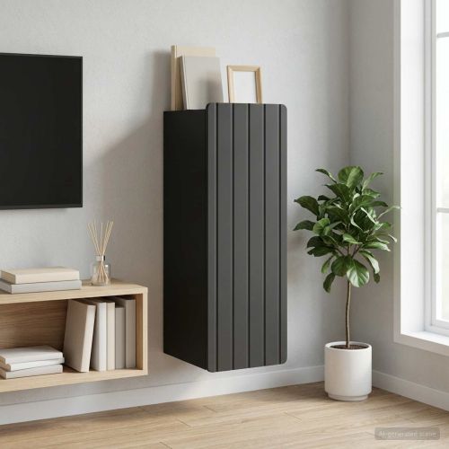 Стенно шкафче Черно 33 x 34,5 x 94 см Инженерна дървесина