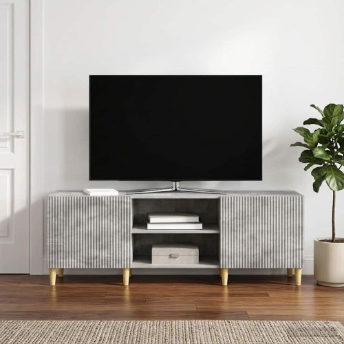 ТВ шкаф Бетонно сиво 150 x 31 x 50 см Инженерна дървесина