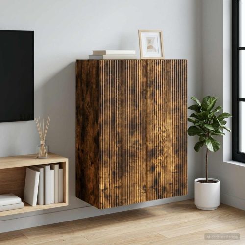 Стенно шкафче 66 x 34,5 x 90 см Инженерна дървесина Опушен дъб