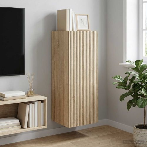Стенно шкафче 33 x 34,5 x 90 см Инженерна дървесина Дъб сонома