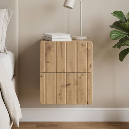 Спален шкаф с монтаж на стена Дъб артизан 33 x 34,5 x 43 см