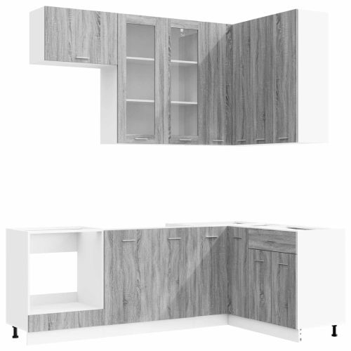Кухненски единица LYON 8 pcs Сив Сонома Инженерна дървесина