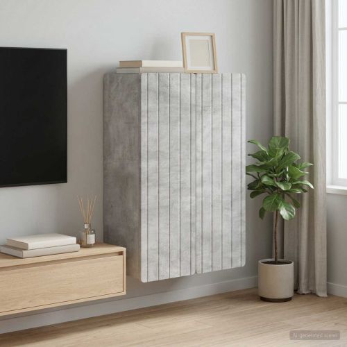 Стенно шкафче Бетонно сиво 66 x 34,5 x 92 см