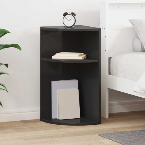 Крайна масичка Черно 29,6 x 29,6 x 60 см Инженерна дървесина