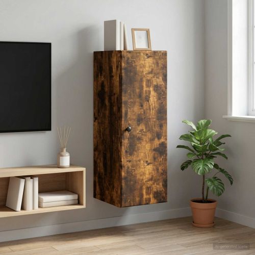 Стенно шкафче 33 x 34,5 x 90 см Инженерна дървесина Опушен дъб