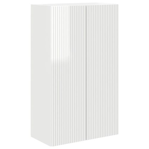 TV стенен шкаф Лъскаво бяло 59,5 x 31 x 100 см Инженерно дърво