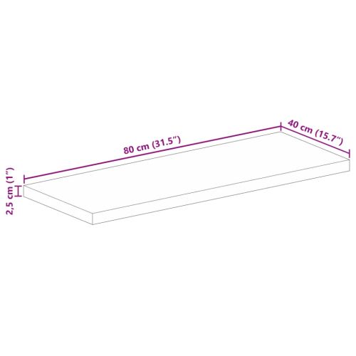 Плот за маса 80x40x2,5 см правоъгълен масивно дърво грубо манго