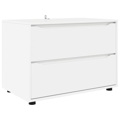 Шкаф за съхранение 80 x 48 x 57 см Инженерна дървесина Бяло