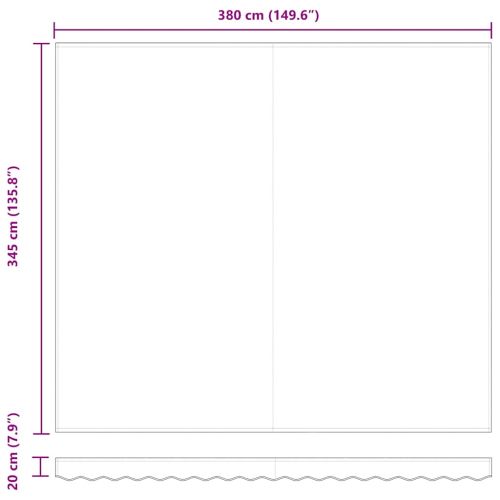 Прибираща се тента Червено и бяло 400 × 350 cm Тъкан и алуминий