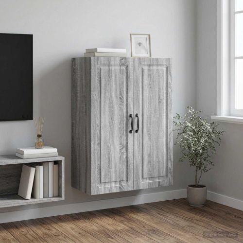 Стенно шкафче 66 x 34,5 x 90 см Инженерна дървесина Сив Сонома