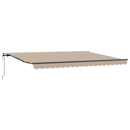 Прибираща се тента Бежово 450 × 350 cm Тъкан и алуминий