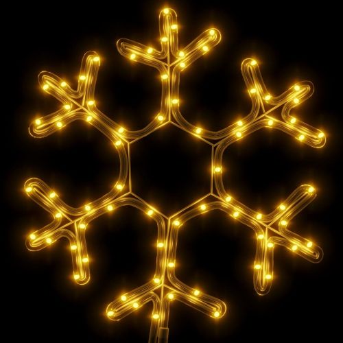 Коледни фигури снежинки с LED, 3 бр, топло бяло, 38x37 см