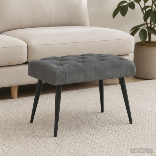 Пейка с копчета Тъмносиво 60 x 40 x 45 см Кадифе