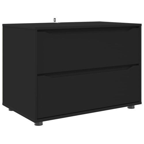 Шкаф за съхранение 80 x 48 x 57 см Инженерна дървесина Черно