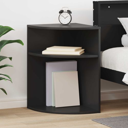 Крайна масичка Черно 39,7 x 39,7 x 60 см Инженерна дървесина