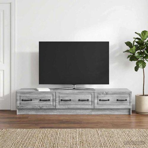 ТВ шкаф 147 x 34,5 x 27 см Сива сонома Инженерна дървесина