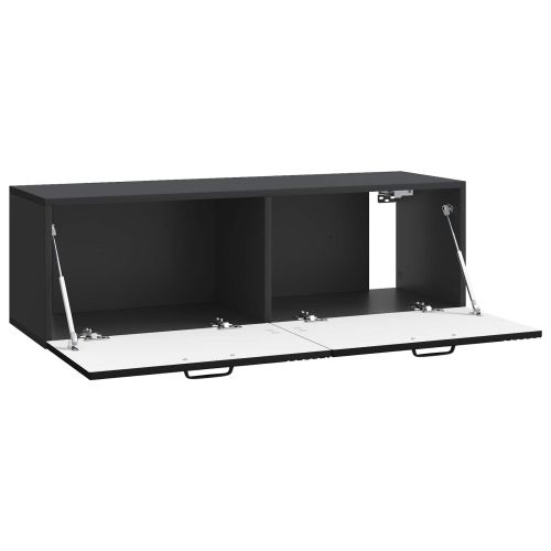 Стенно монтиран ТВ шкаф Черно 98 x 31 x 30 см