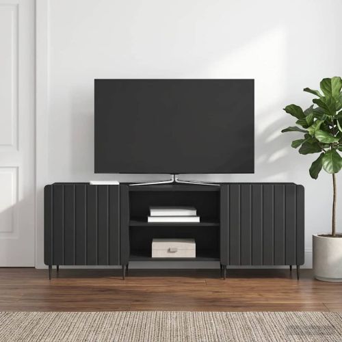 ТВ шкаф Черно 150 x 31 x 52 см Инженерна дървесина