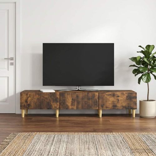 ТВ шкаф Опушен дъб 147 x 34,5 x 30 см Инженерна дървесина