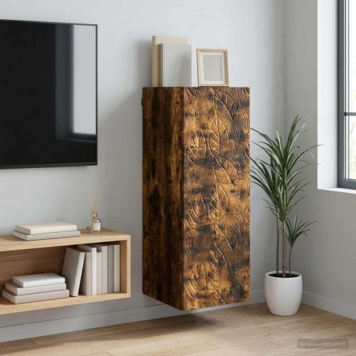 Стенно шкафче 33 x 34,5 x 90 см Инженерна дървесина Опушен дъб