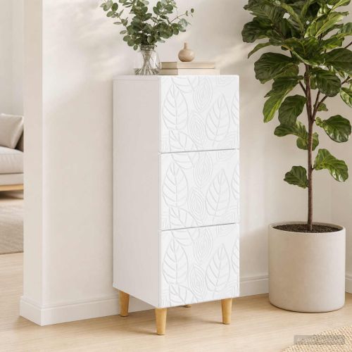Чекмеджетен шкаф 33 x 34,5 x 90 см Инженерна дървесина Бяло