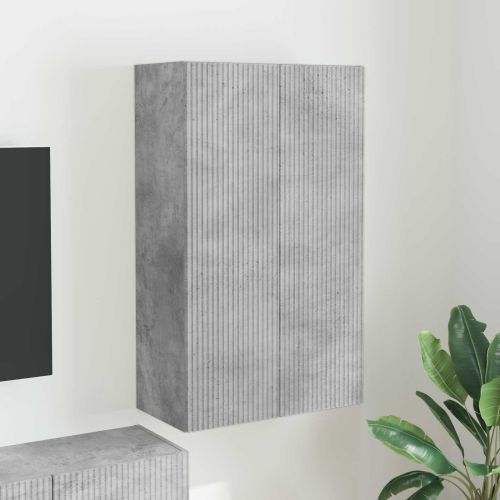 TV стенен шкаф Циментено сиво 59,5 x 31 x 100 см