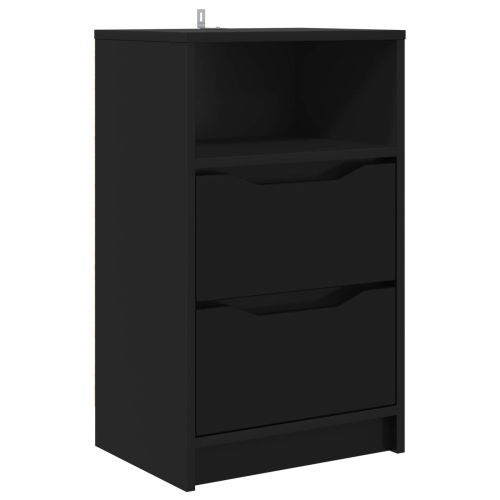 Нощно шкафче с чекмедже Черно 40 x 30 x 467 см Инженерно дърво