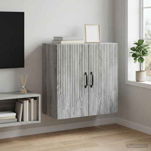 Стенно шкафче 59 x 31 x 60 см Инженерна дървесина Сив Сонома