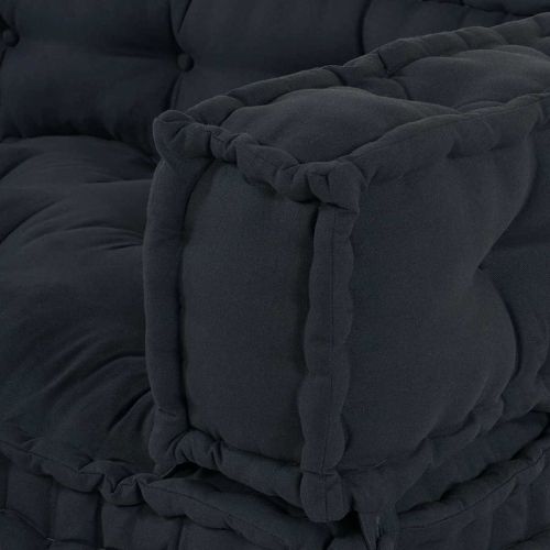 Кушон за палетен диван 3 бр. Текстил Антрацит 120 x 80 x 38 см