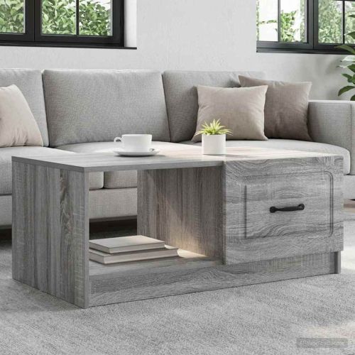 Масичка за кафе Сива сонома 90 x 50 x 37 см Инженерна дървесина