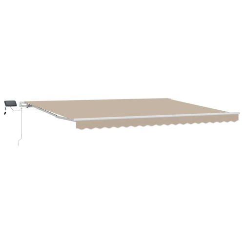 Прибираща се тента Бежово 450 × 350 cm Тъкан и алуминий