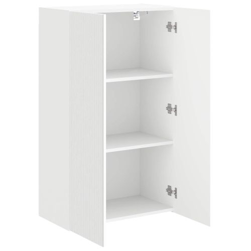 TV стенен шкаф 59,5 x 31 x 100 см Бяло Инженерна дървесина