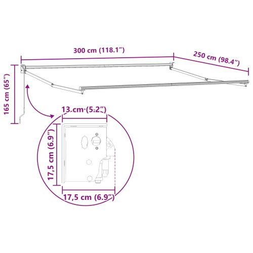 Прибираща се тента Зелен и жълт 300 x 250 x 165 см