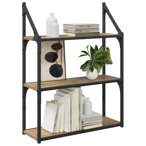 Стенен рафт Монтиране на стена Дъб 60 x 21 x 78,5 cm