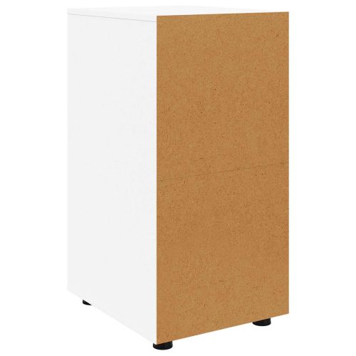 Шкаф за съхранение 40 x 48 x 81 см Инженерна дървесина Бяло
