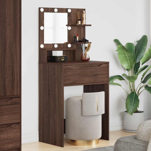 Тоалетки за спалня Кафяв дъб 80 x 39,6 x 135 см
