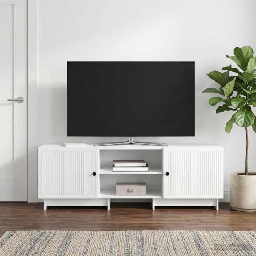 ТВ шкаф Бял 150 x 31 x 50 см Инженерен дървен материал