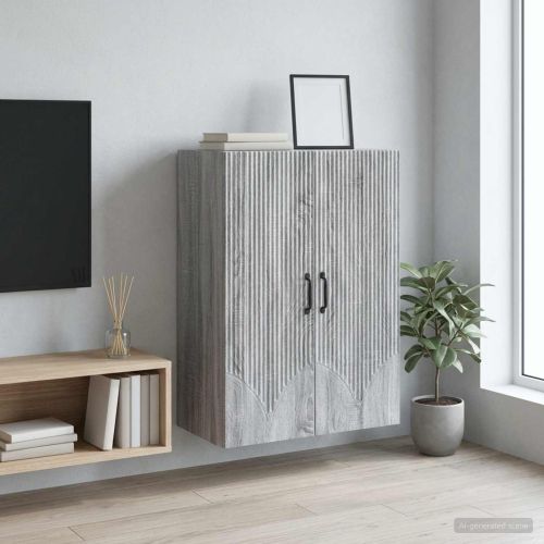 Стенно шкафче 66 x 34,5 x 90 см Инженерна дървесина Сив Сонома