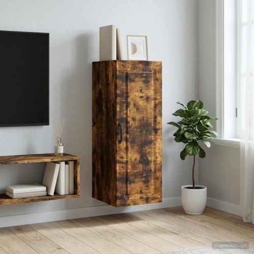 Стенно шкафче 33 x 34,5 x 90 см Инженерна дървесина Опушен дъб