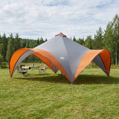 Парти шатър с покрив Сив и оранжев 600 x 600 x 400 см
