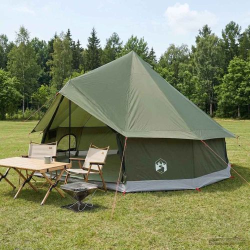 Палатка типи с покрив Маслиненозелено 400 x 400 x 250 см