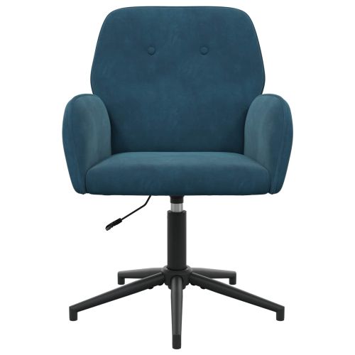 Завъртащ се офис стол 54 x 55 x 90 см Синьо Кадифе