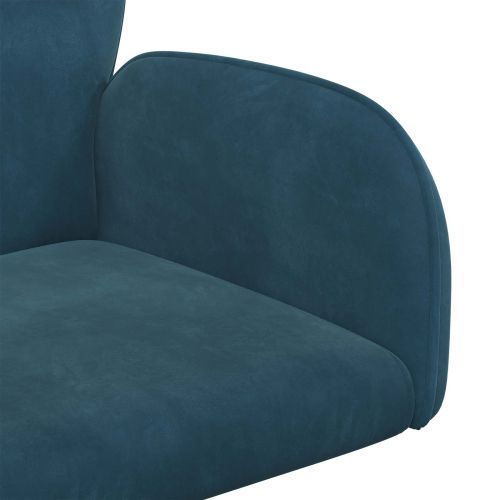 Завъртащ се офис стол 54 x 55 x 90 см Синьо Кадифе
