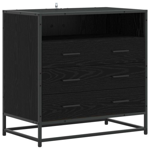 Чекмеджетен шкаф 3-Чекмедже Черен дъб 70 x 41 x 70 см
